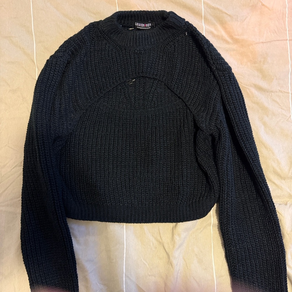 Fashion Nova Black Knit Sweater